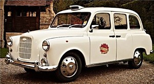 The white London taxi capture cab